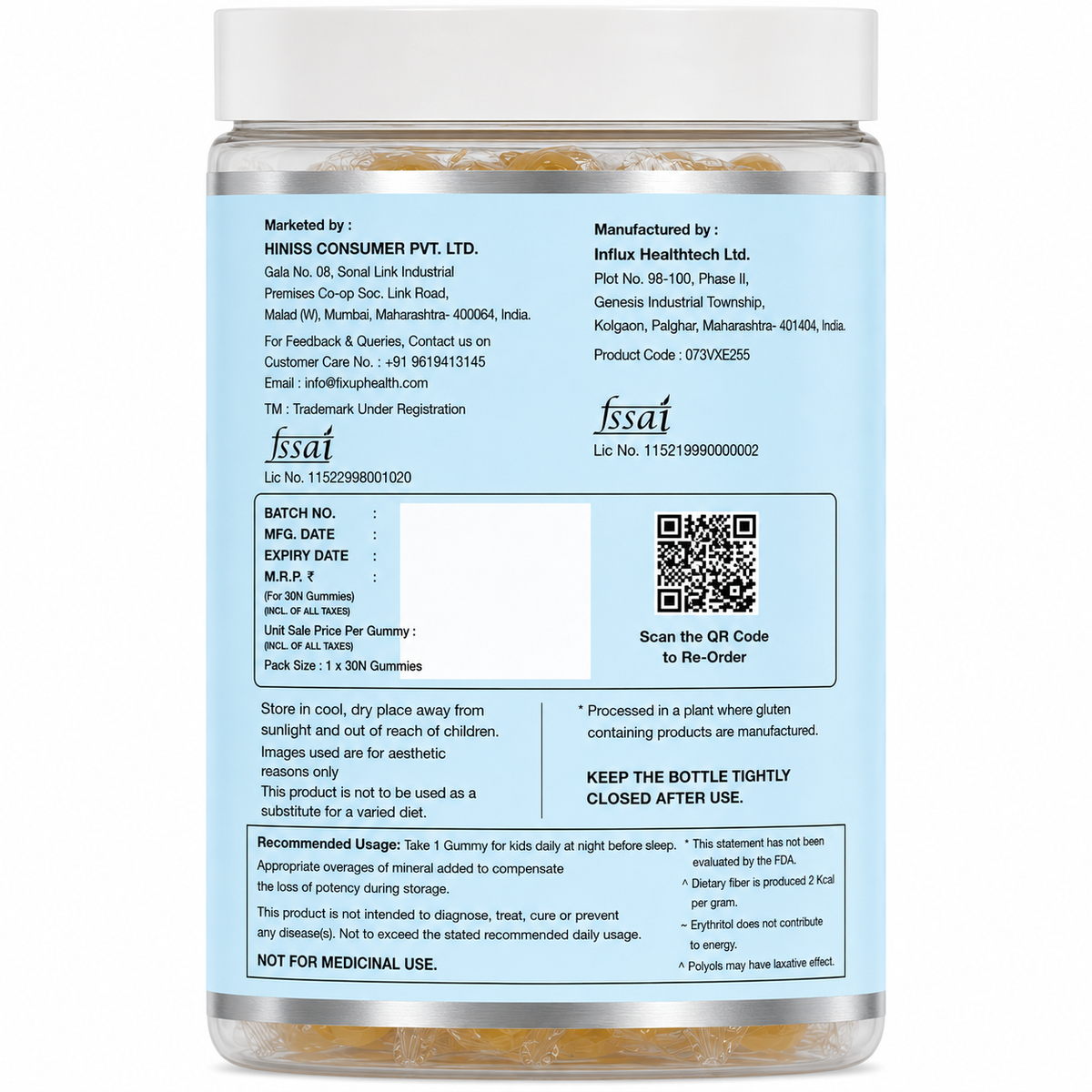 Bona Kids Multivitamin Gummies | Vitamins, Minerals & Prebiotic Fiber| 30 Gummies