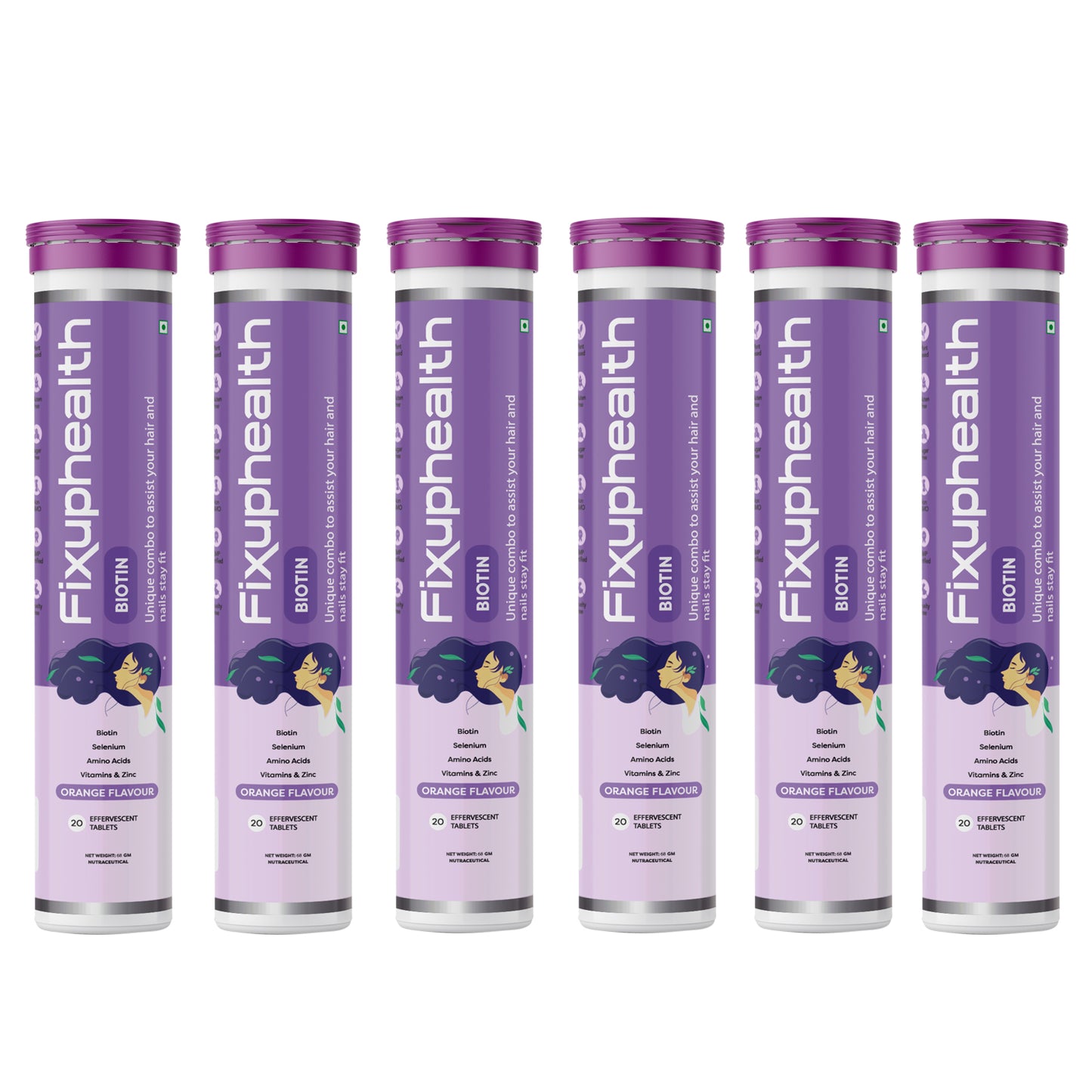Biotin Effervescent Tablets (Orange Flavour) (pack of 6)