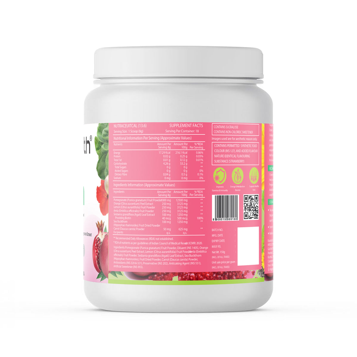 fixuphealth Plant Based Biotin Powder 10000 mcg