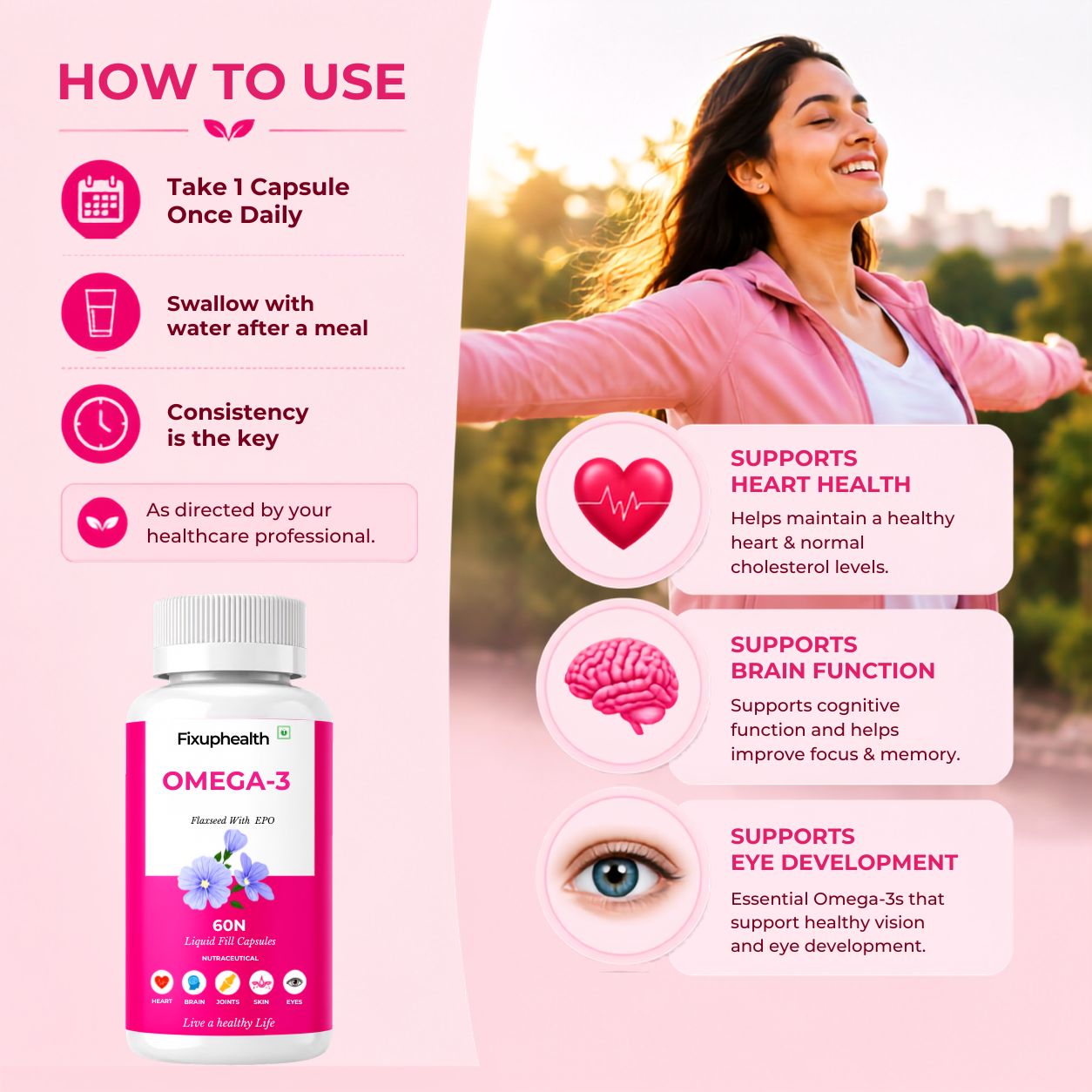 Omega-3 Flaxseed With EPO 60 Liquid Fill Capsules
