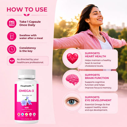 Omega-3 Flaxseed With EPO 60 Liquid Fill Capsules