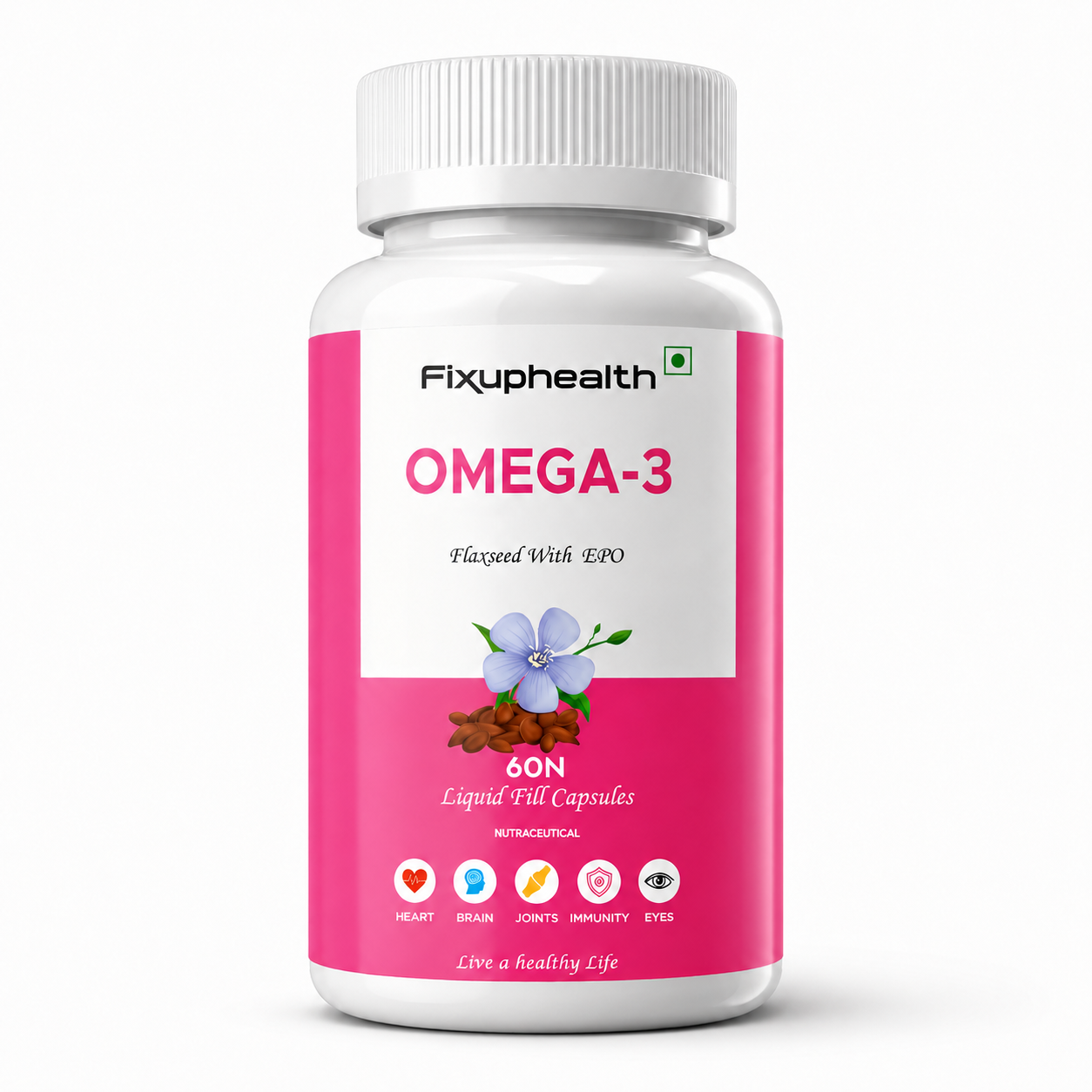 Omega-3 Flaxseed With EPO 60 Liquid Fill Capsules