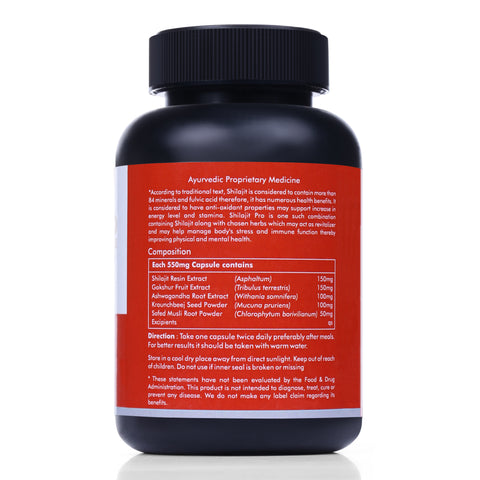 Fixuphealth Shilajit pro 30 capsule Made with 100% Pure Shilajit With Ashwagandha,Gokshura  For All Day Energy Stamina & Power Capsules For Men
