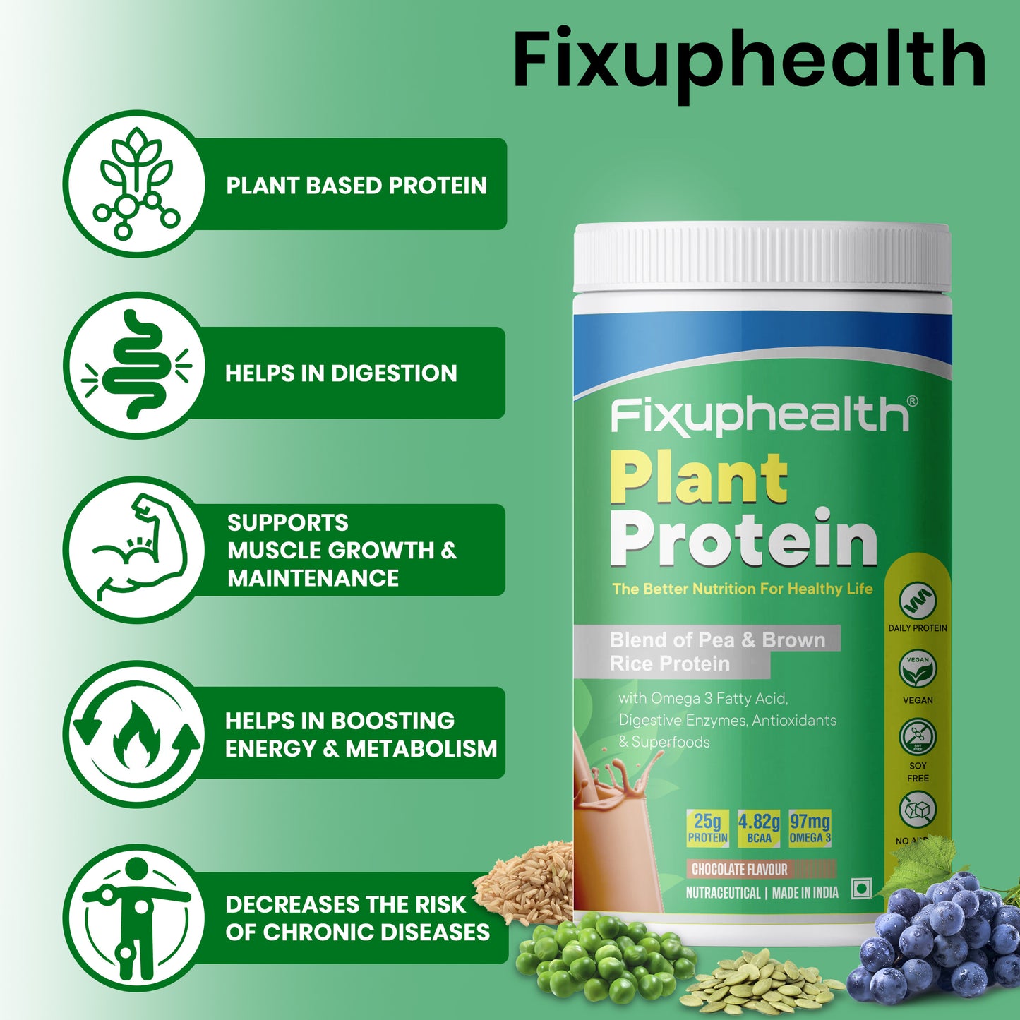 Plant Protein Blend of Pea & Brown Rice protein