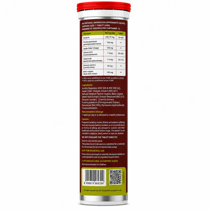 ABC (Apple Beetroot Carrot) | With Apple Cider Vinegar, Beetroot, Carrot, Pomegranate, Vitamin B6 & Vitamin B12 | 20 Tablets