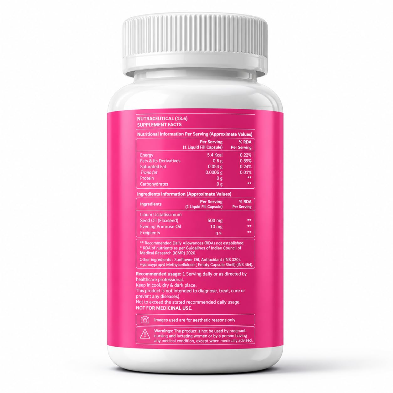 Omega-3 Flaxseed With EPO 60 Liquid Fill Capsules