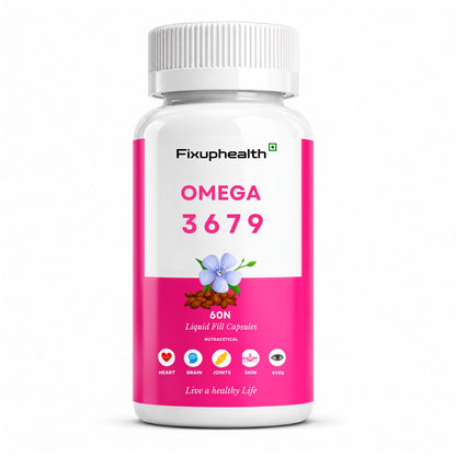 Omega 3 6 7 9 Flaxseed Oil & Sea Buckthorn Oil – 60 Liquid Fill Capsules