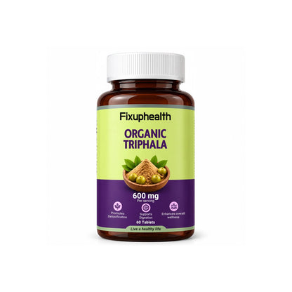 Organic Triphala Tablets 600mg | Amalaki, Haritaki & Vibhitaki | Traditional Ayurvedic Herbal Formulation | 60 Tablets