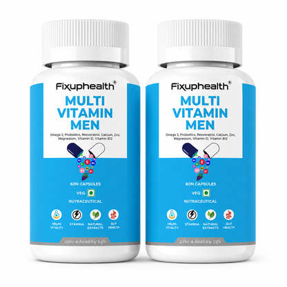 Multivitamin for Men | Omega 3, Probiotics, Vitamins, Minerals & Natural Extracts | 60 Capsules