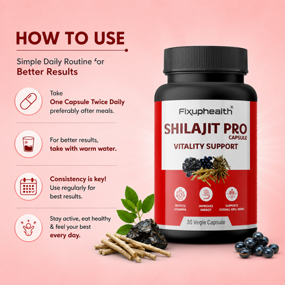 Shilajit Pro Capsules | Ayurvedic Herbal Formula with Shilajit, Ashwagandha & Gokshur | Vitality Support | 30 Capsules