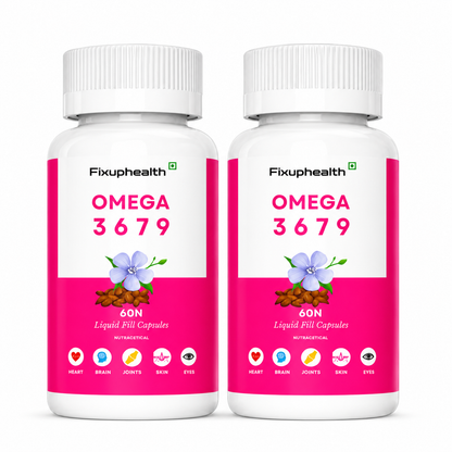 Omega 3 6 7 9 Flaxseed Oil & Sea Buckthorn Oil – 60 Liquid Fill Capsules
