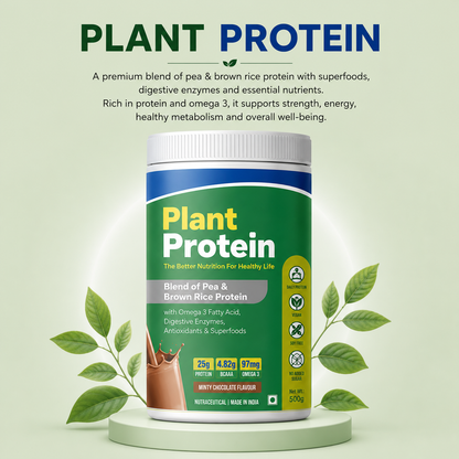 Plant Protein Powder | Pea & Brown Rice Protein | Minty Chocolate Flavour| 500g