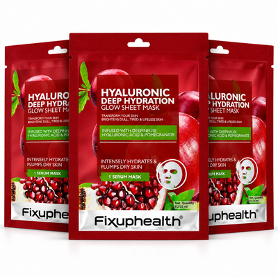 Hyaluronic deep hydration Serum sheet mask with pomegranate extract (Pack of 3)