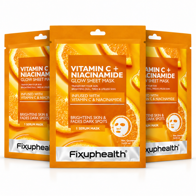 Vitamin C + Niacinamide Serum sheet mask (Pack of 3)