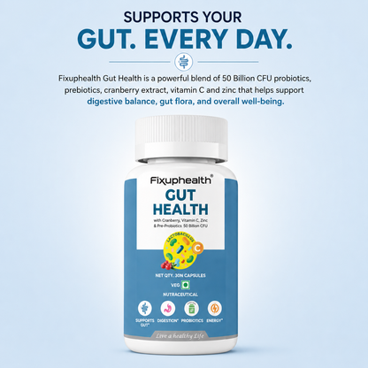 Gut Health Probiotic Capsules | 50 Billion CFU | 20 Probiotic Strains with Prebiotics, Cranberry, Vitamin C & Zinc | 30 Capsules
