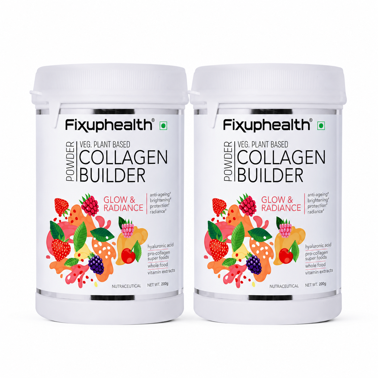 Plant Based Collagen Builder Powder | Hyaluronic Acid, Vitamin C, Ashwagandha, Bamboo Shoot & Fruit Extract Blend | 200 g