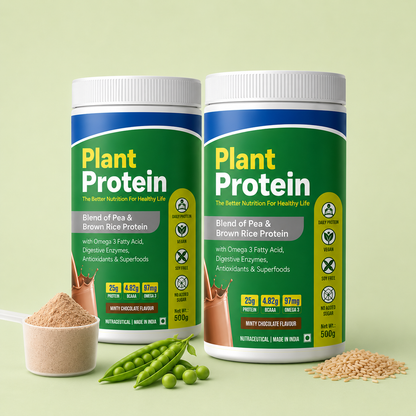 Plant Protein Powder | Pea & Brown Rice Protein | Minty Chocolate Flavour| 500g