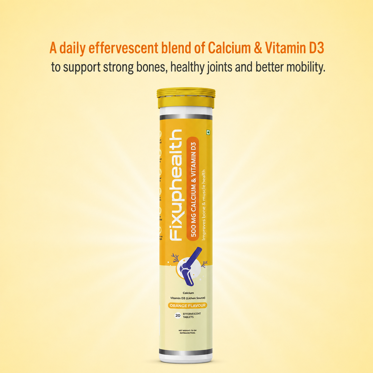 Calcium & Vitamin D3|Calcium Carbonate & Vitamin D3 | 20 Effervescent Tablets