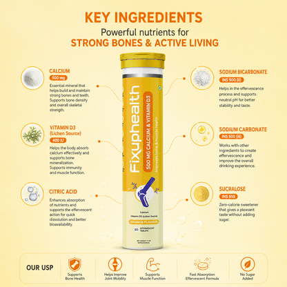 Calcium & Vitamin D3|Calcium Carbonate & Vitamin D3 | 20 Effervescent Tablets