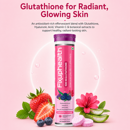 Glutathione Effervescent Tablets |Glutathione, Vitamin C, Hyaluronic Acid & Grape Seed Extract | 15 Tablets