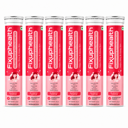 Collagen Builder with Hyaluronic Acid | Hyaluronic Acid, Vitamin C, Niacinamide, Biotin, Resveratrol & Blueberry Extract | 15 Effervescent Tablets