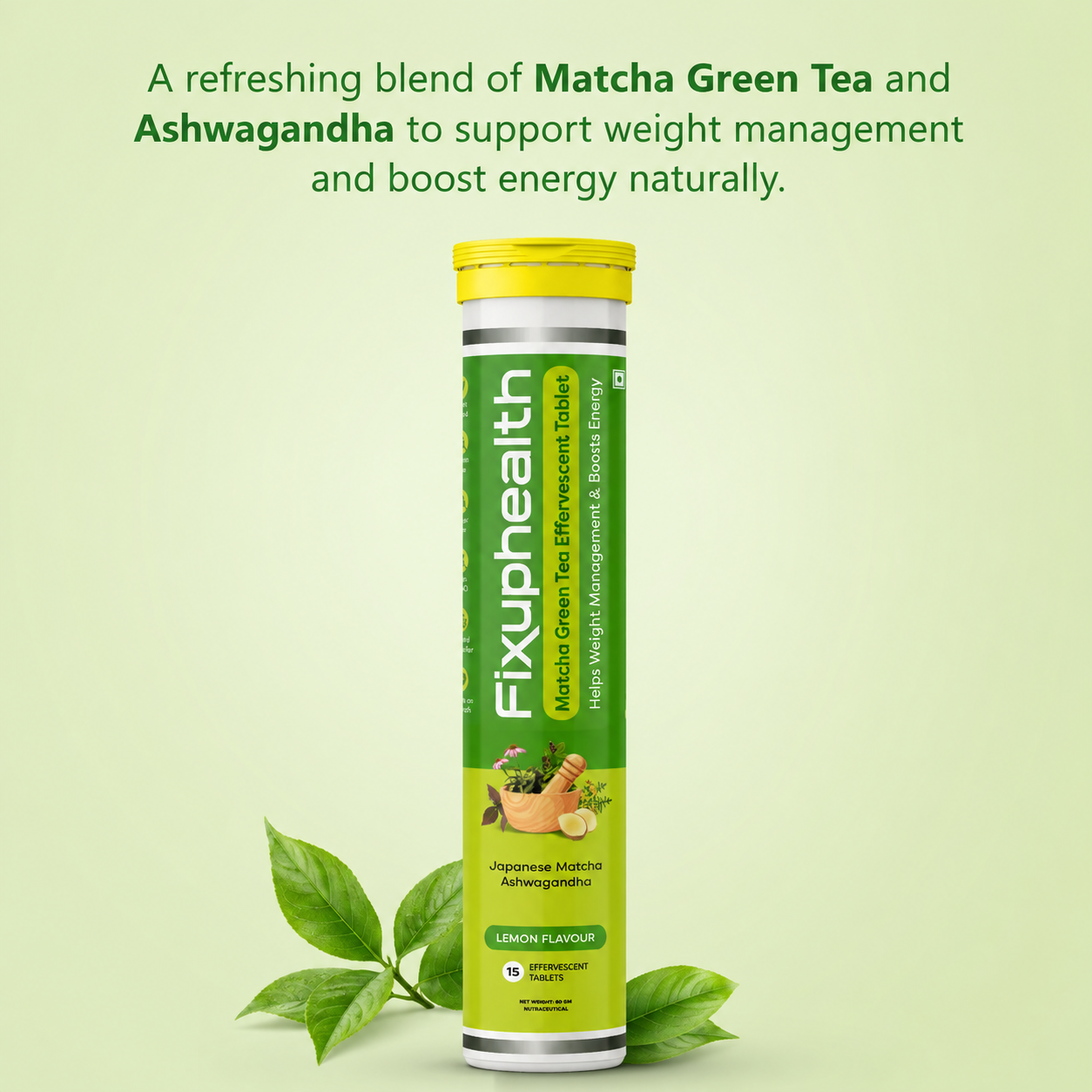 Matcha Green Tea | Japanese Matcha Green Tea, Ashwagandha & Chromium |15 Tablets