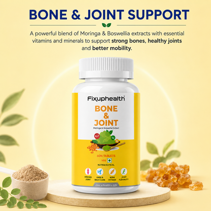 Bone & Joint Tablets | Moringa Leaf Extract, Boswellia Extract, Calcium Citrate Malate, Magnesium, Vitamin D2 & Vitamin K2-7 | 60 Tablets