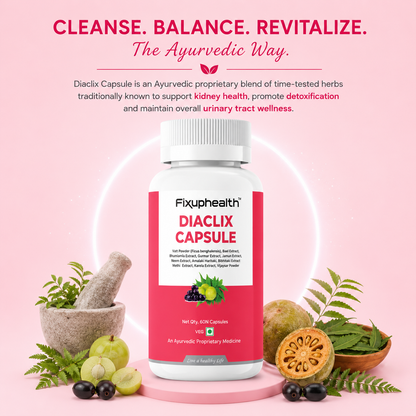 Diaclix Ayurvedic Capsules | Proprietary Herbal Blend with Gymnema, Jamun, Gudmar, Neem & Amla | 60 Capsules