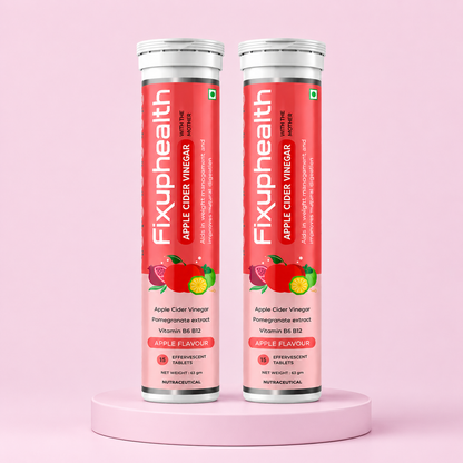 Apple Cider Vinegar (ACV)Effervescent Tablets with Mother | Apple Cider Vinegar, Pomegranate Extract, Vitamin B6 & B12 | 15 Tablets