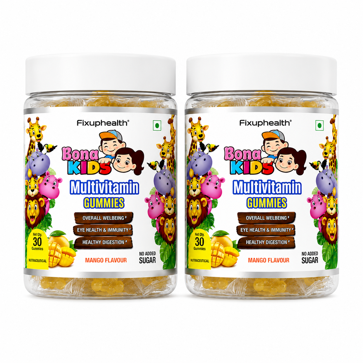 Bona Kids Multivitamin Gummies | Vitamins, Minerals & Prebiotic Fiber| 30 Gummies