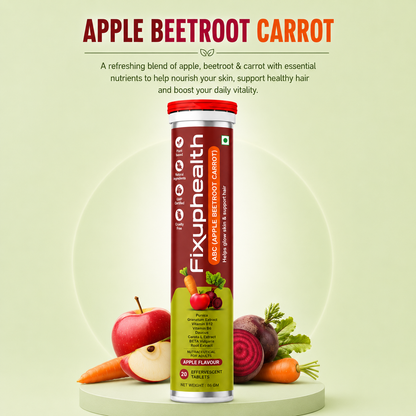 ABC (Apple Beetroot Carrot) | With Apple Cider Vinegar, Beetroot, Carrot, Pomegranate, Vitamin B6 & Vitamin B12 | 20 Tablets