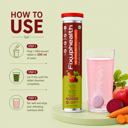ABC (Apple Beetroot Carrot) | With Apple Cider Vinegar, Beetroot, Carrot, Pomegranate, Vitamin B6 & Vitamin B12 | 20 Tablets