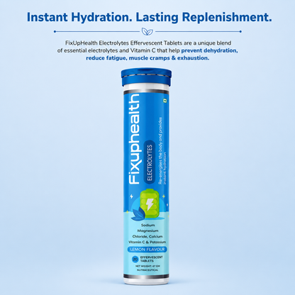 Electrolytes with Vitamin C, Sodium, Potassium, Magnesium & Calcium| 20 Effervescent Tablets
