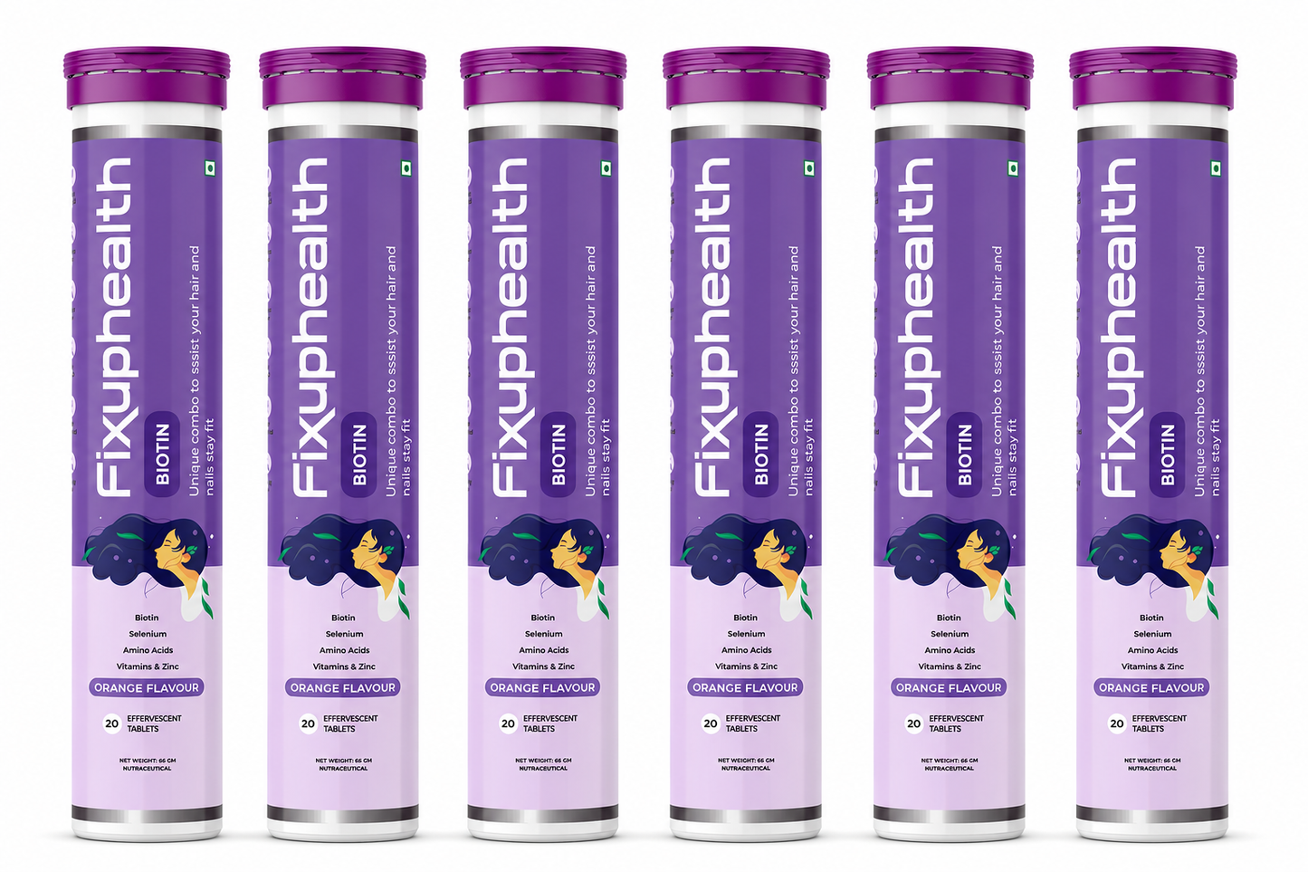 Biotin Effervescent Tablets | Biotin with Selenium, Zinc, Amino Acids & Vitamins | Orange Flavour | 20 Tablets