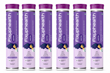 Biotin Effervescent Tablets | Biotin with Selenium, Zinc, Amino Acids & Vitamins | Orange Flavour | 20 Tablets