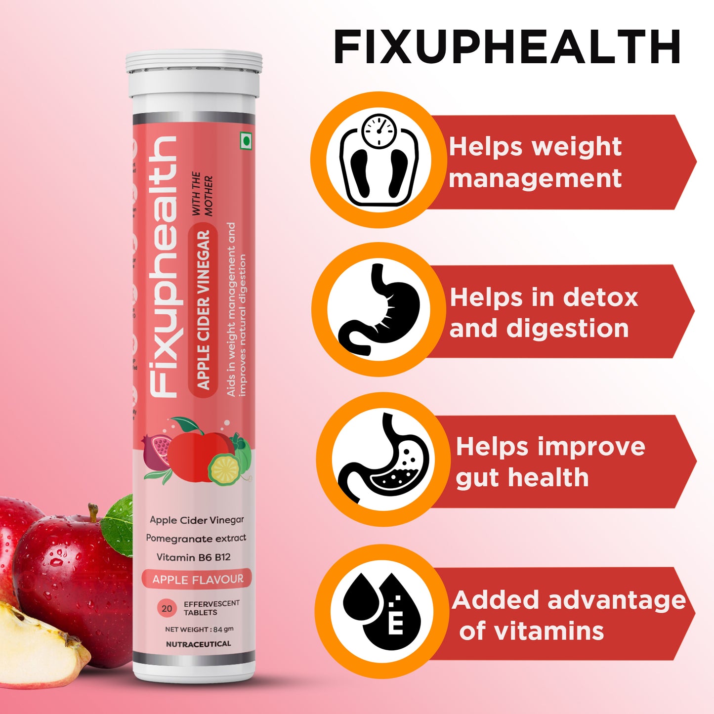 Fixuphealth Apple Cider Vinegar supplement