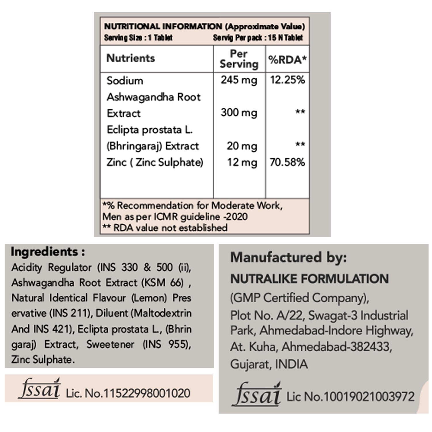 Ashwagandha (KSM-66) & Bhringaraj Tablets