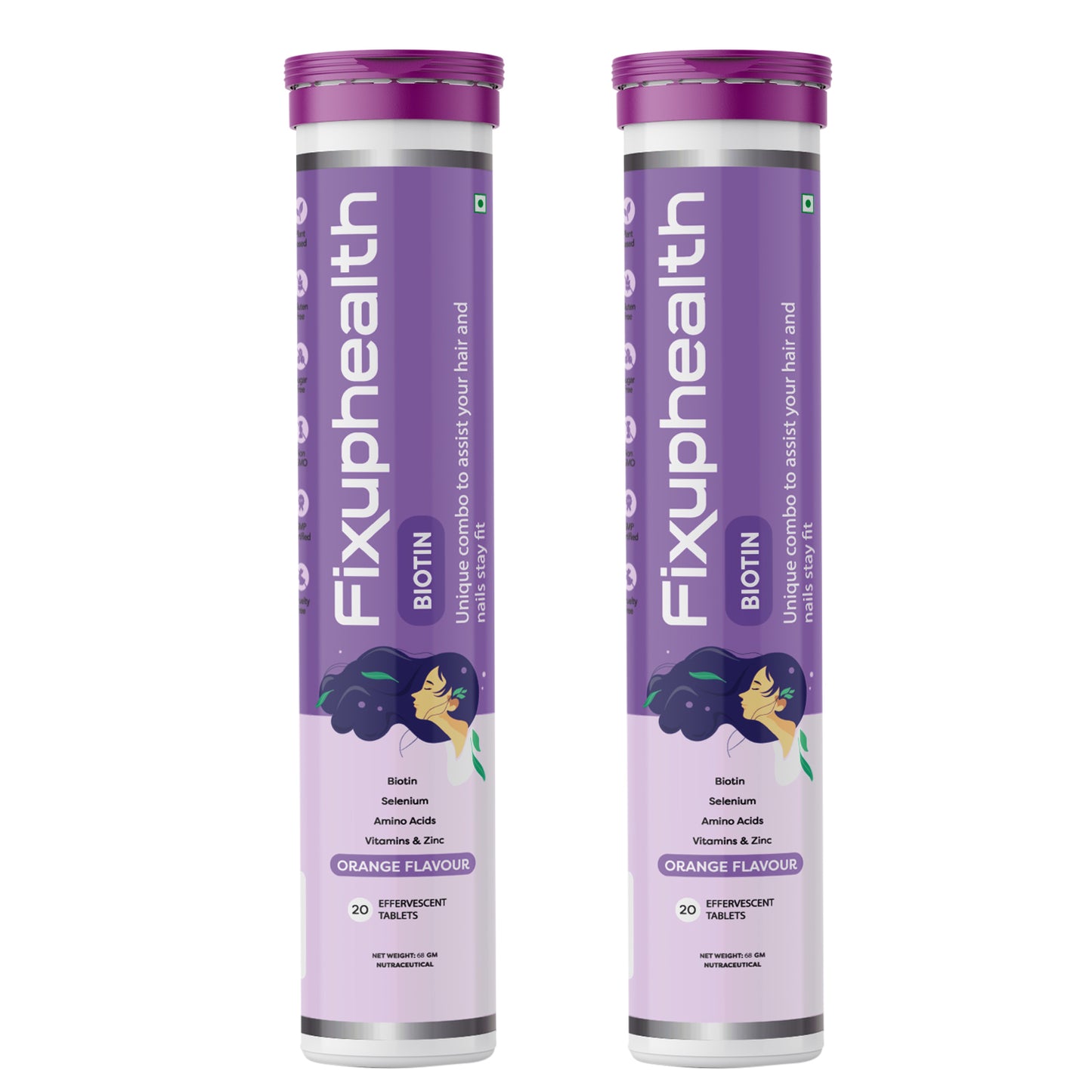 Biotin Effervescent Tablets (Orange Flavour) (pack of 2)