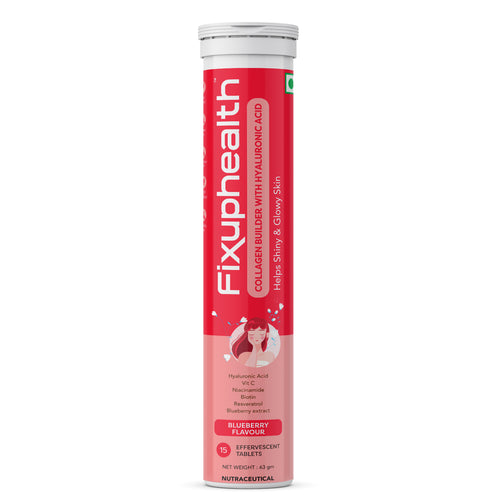 Collagen Builder with Hyaluronic Acid | Hyaluronic Acid, Vitamin C, Niacinamide, Biotin, Resveratrol & Blueberry Extract | 15 Effervescent Tablets