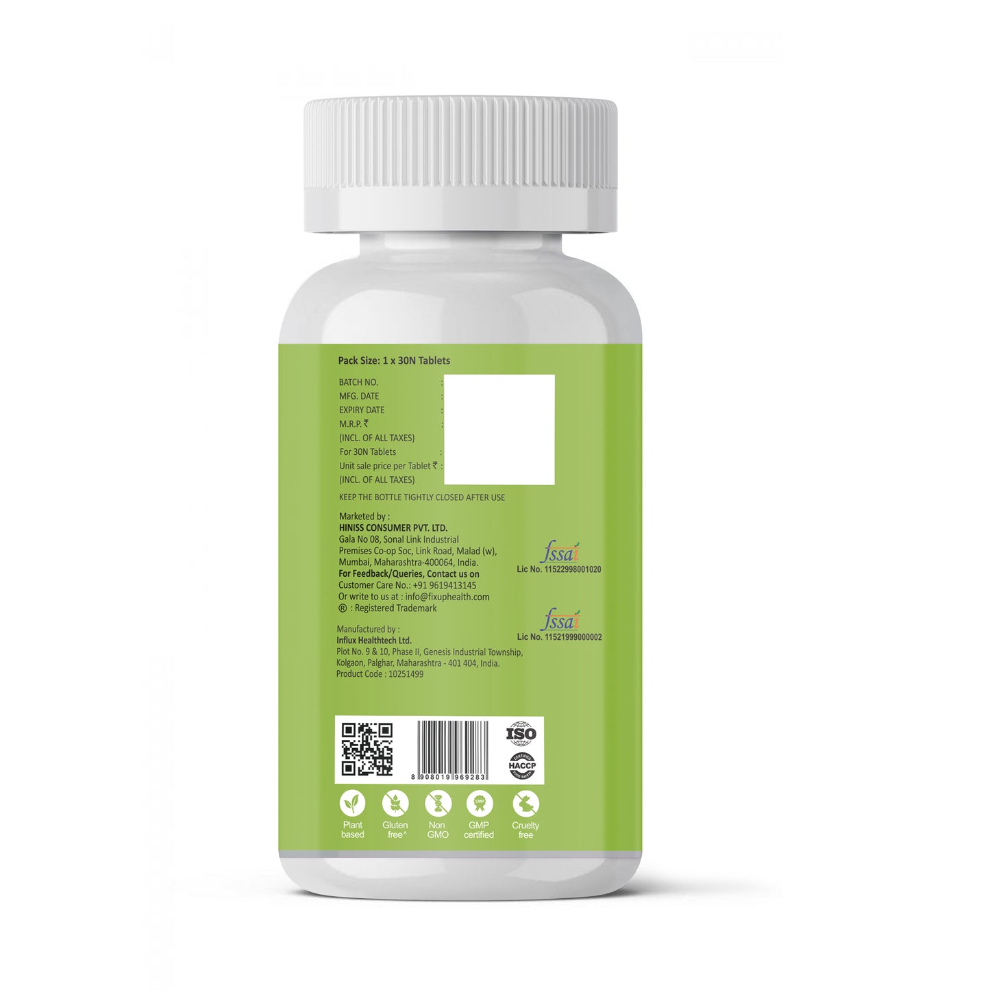 FixupHC Antioxidant Tablets with Grape Seed Extract, Beta Carotene, Zinc & Selenium | 30 Tablets