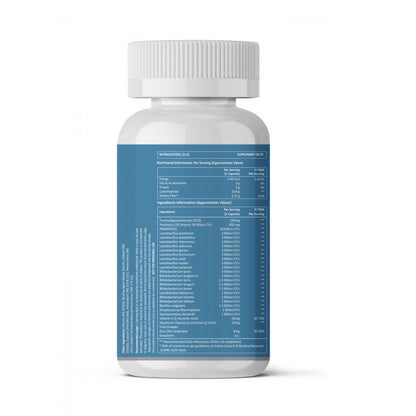 Gut Health Probiotic Capsules | 50 Billion CFU | 20 Probiotic Strains with Prebiotics, Cranberry, Vitamin C & Zinc | 30 Capsules
