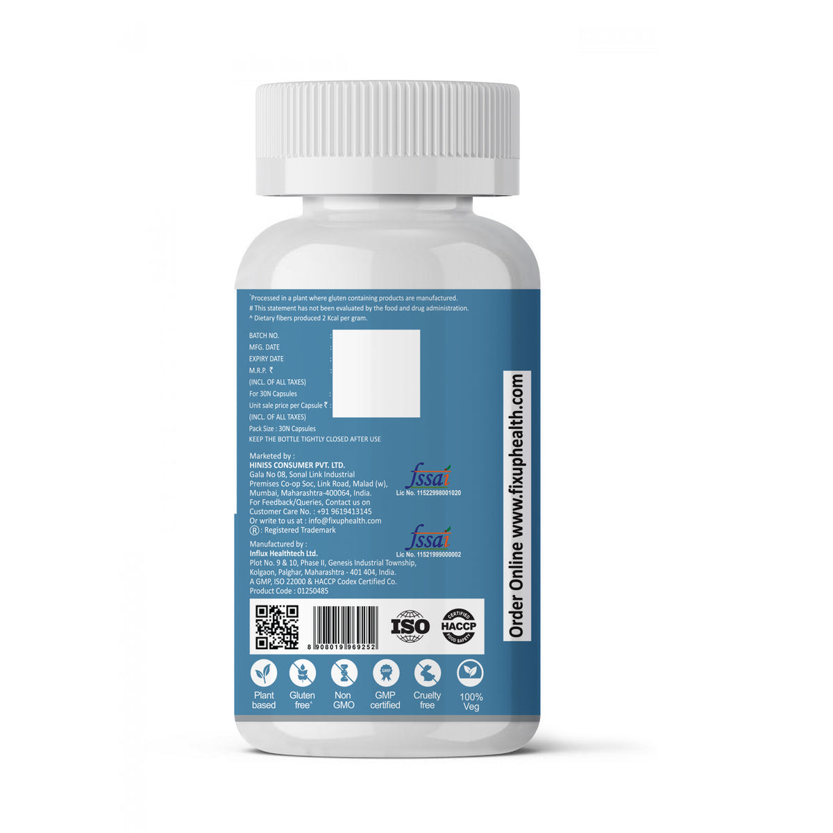 Gut Health Probiotic Capsules | 50 Billion CFU | 20 Probiotic Strains with Prebiotics, Cranberry, Vitamin C & Zinc | 30 Capsules