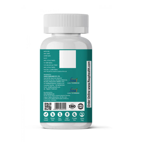 Fixuphealth Magnesium Glycinate Supplement 60 Tablets High Absorption for Sleep Cramps Nerves Health Relaxation Bone & Joint Health