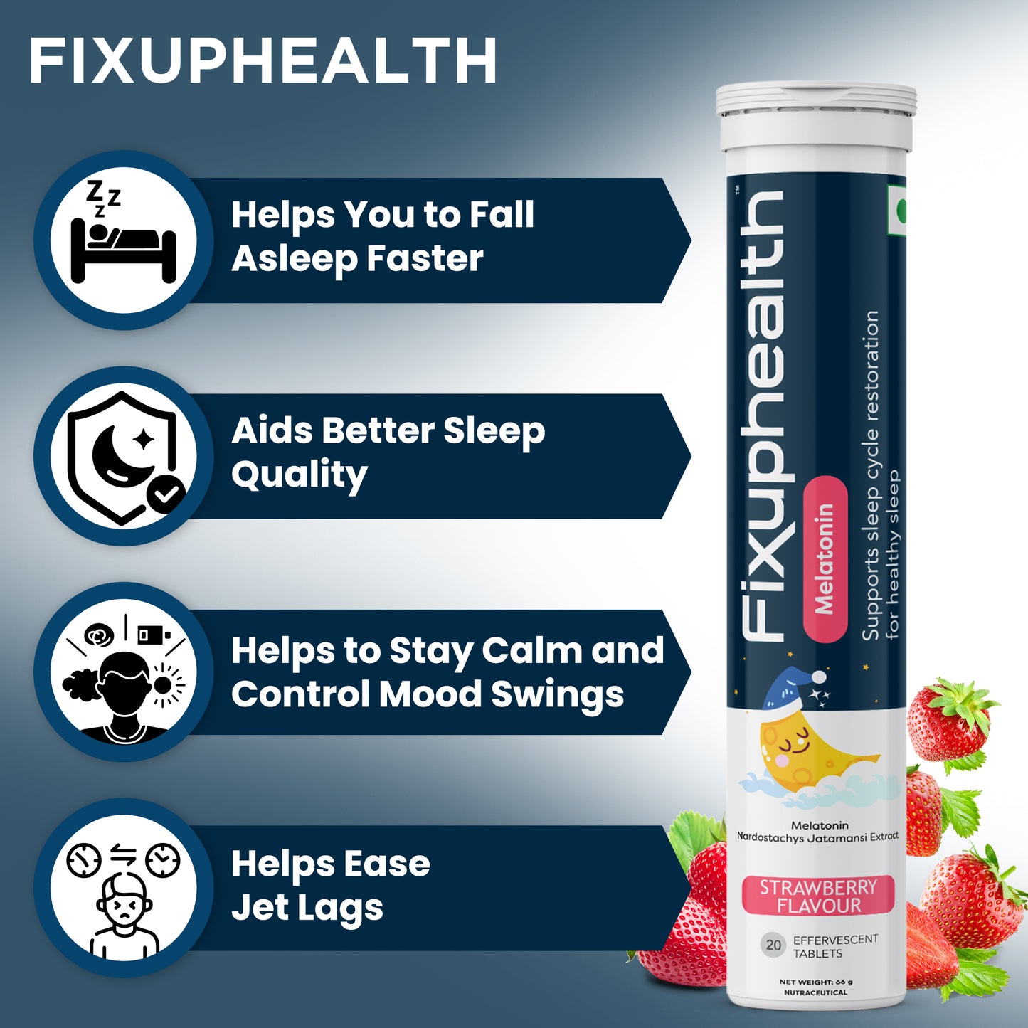 Melatonin Tablets (Strawberry flavour)