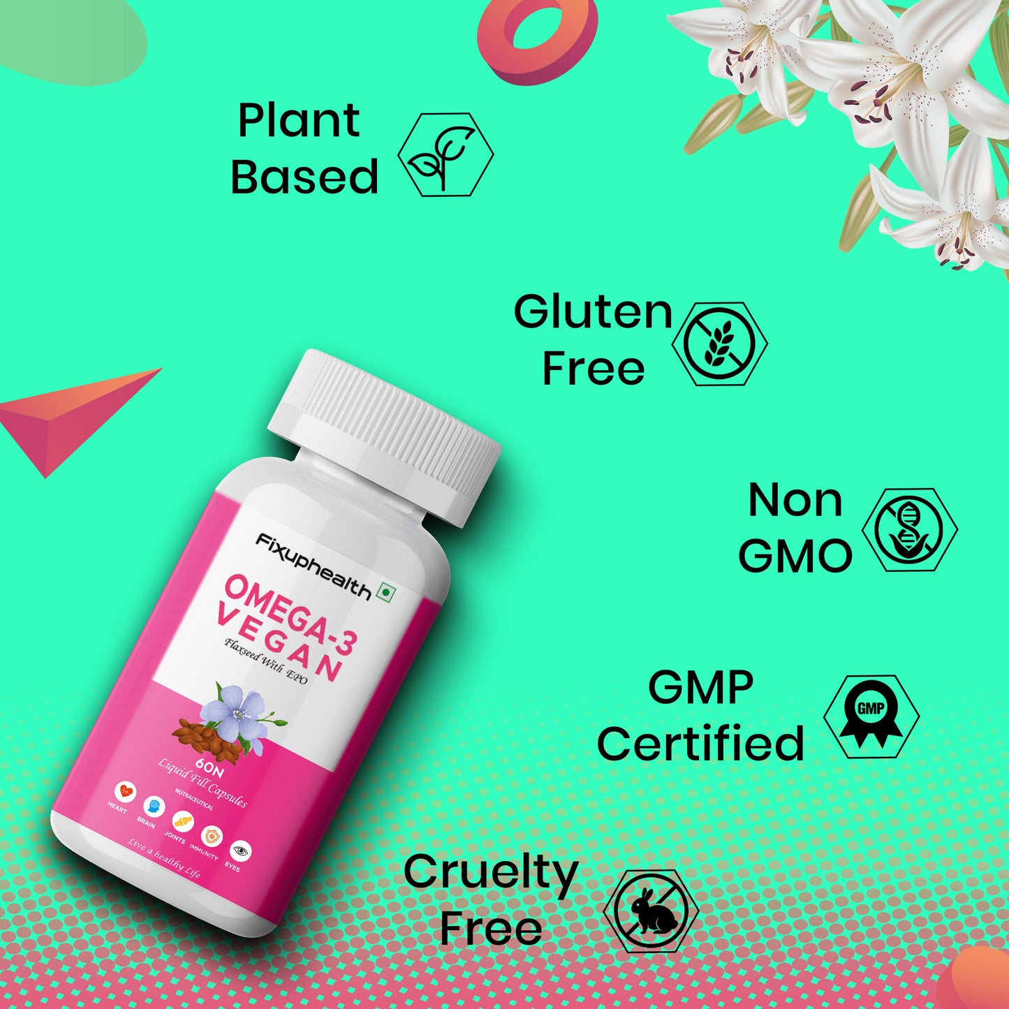 Omega-3 Vegan Flaxseed Oil Capsules
