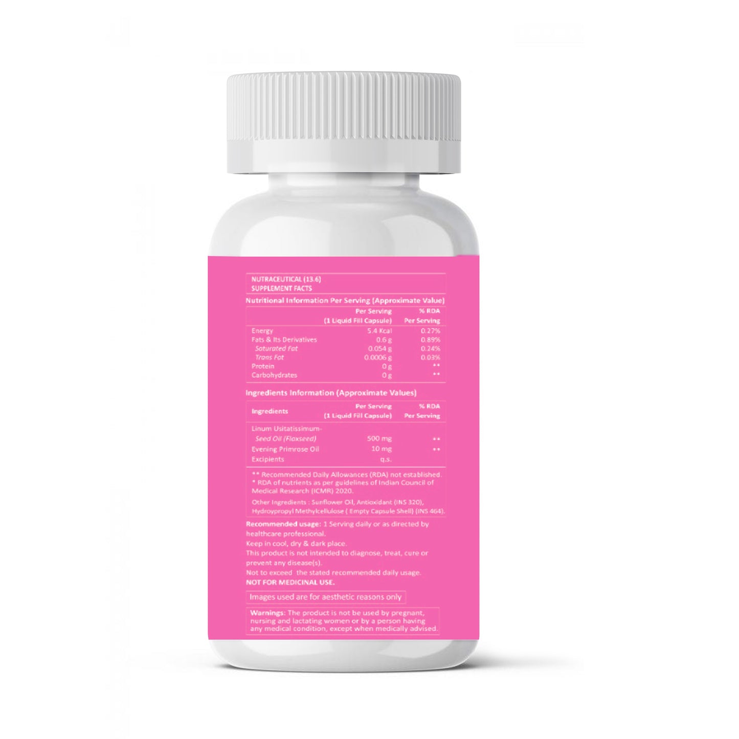Omega-3 Vegan Flaxseed Oil Capsules