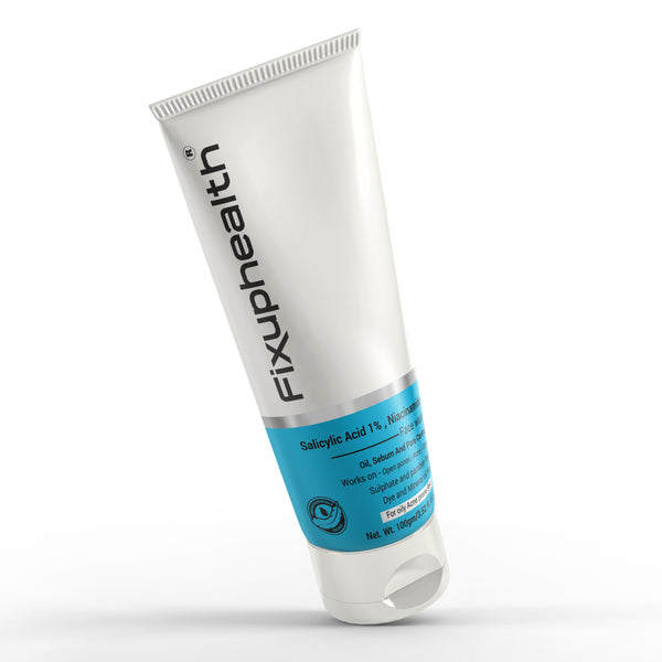 Fixuphealth Face Wash with Salicylic Acid 1% & Niacinamide Deep Cleansing Formula for Oily Acne-Prone Skin Sulfate Paraben Dye Free and Mineral Oil