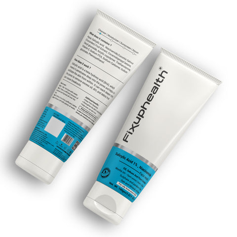 Fixuphealth Face Wash with Salicylic Acid 1% & Niacinamide Deep Cleansing Formula for Oily Acne-Prone Skin Sulfate Paraben Dye Free and Mineral Oil