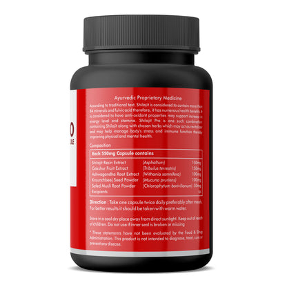 Shilajit Pro Capsules | Ayurvedic Herbal Formula with Shilajit, Ashwagandha & Gokshur | Vitality Support | 30 Capsules