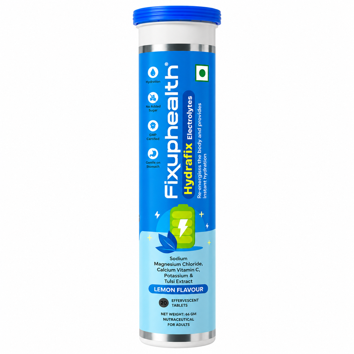 HYDRAFIX Electrolytes with Vitamin C, Sodium, Potassium, Magnesium & Calcium| 20 Effervescent Tablets